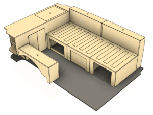 camper meubelset vw t5 met uitschuifbaar bed