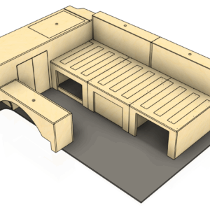 camper meubelset vw t5 met uitschuifbaar bed