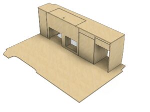 NATUREL POPULIEREN - Camper meubel Lage kast T5 & T6 - Lengte 1