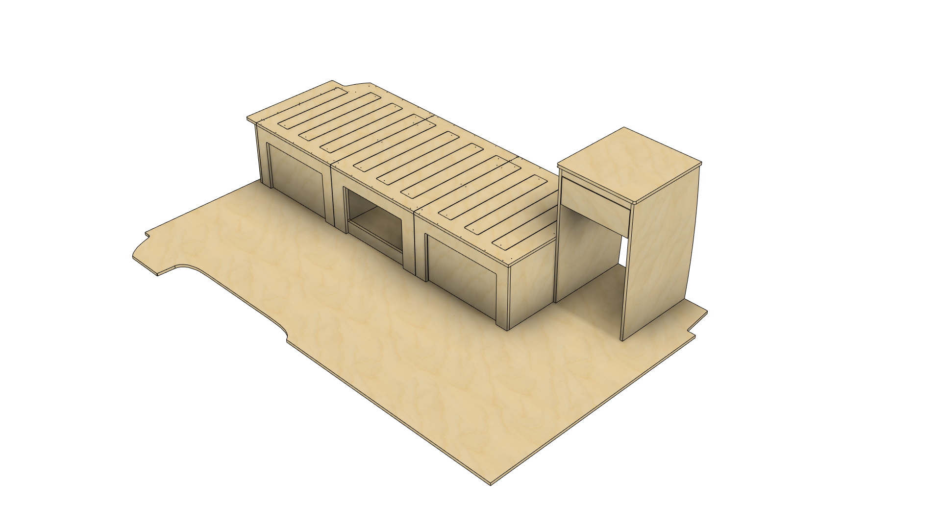 Campermeubelset 'Adelaide' - VW Transporter T5 & T6