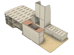 Camper Zelfbouwpakket 'Gold Coast HPL' L3H2 Mercedes Sprinter/ VW Crafter