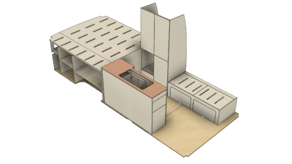 Camper Zelfbouwpakket 'Gold Coast Popu' L3H2 Mercedes Sprinter/ VW Crafter