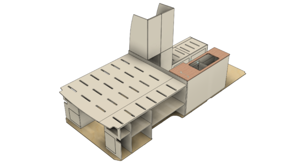 Camper Zelfbouwpakket 'Gold Coast Popu' L3H2 Mercedes Sprinter/ VW Crafter - Afbeelding 4