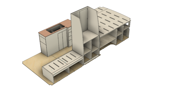Camper Zelfbouwpakket 'Gold Coast Popu' L3H2 Mercedes Sprinter/ VW Crafter - Afbeelding 2